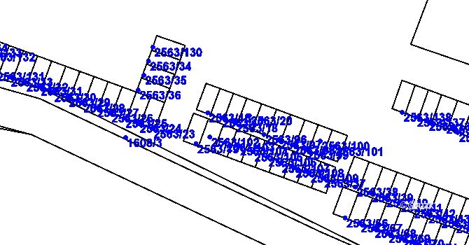 Parcela st. 2563/18 v KÚ Litoměřice, Katastrální mapa