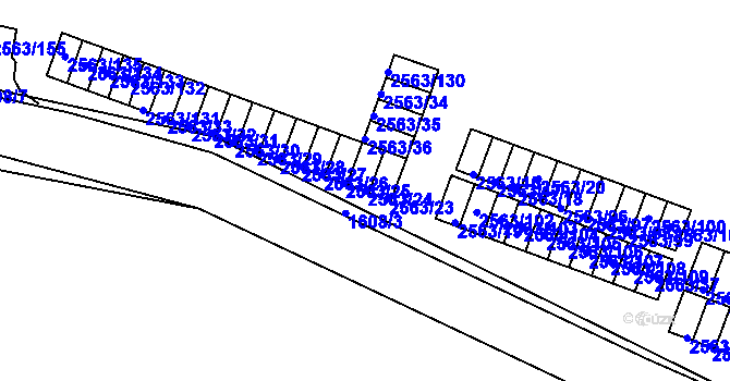 Parcela st. 2563/24 v KÚ Litoměřice, Katastrální mapa