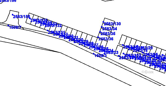 Parcela st. 2563/27 v KÚ Litoměřice, Katastrální mapa
