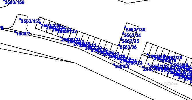 Parcela st. 2563/28 v KÚ Litoměřice, Katastrální mapa