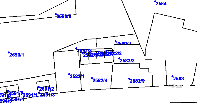 Parcela st. 2582/7 v KÚ Litoměřice, Katastrální mapa