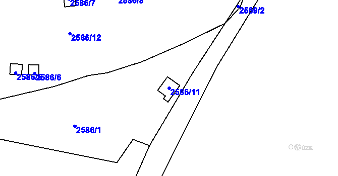 Parcela st. 2586/11 v KÚ Litoměřice, Katastrální mapa