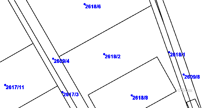 Parcela st. 2618/2 v KÚ Litoměřice, Katastrální mapa