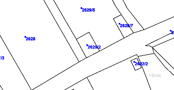 Parcela st. 2629/2 v KÚ Litoměřice, Katastrální mapa
