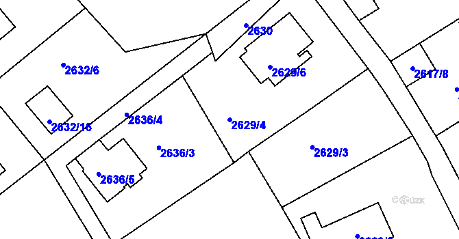 Parcela st. 2629/4 v KÚ Litoměřice, Katastrální mapa