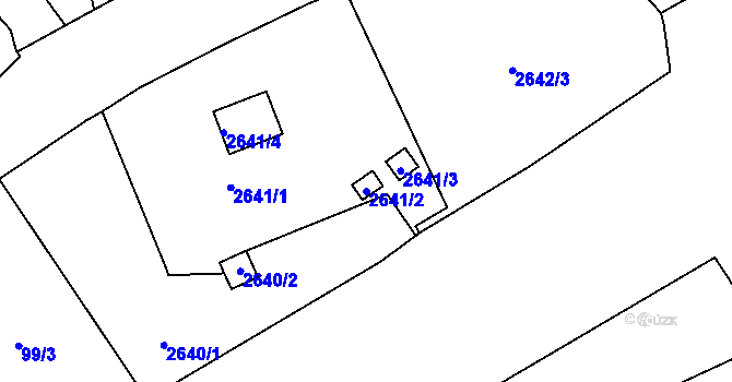 Parcela st. 2641/2 v KÚ Litoměřice, Katastrální mapa