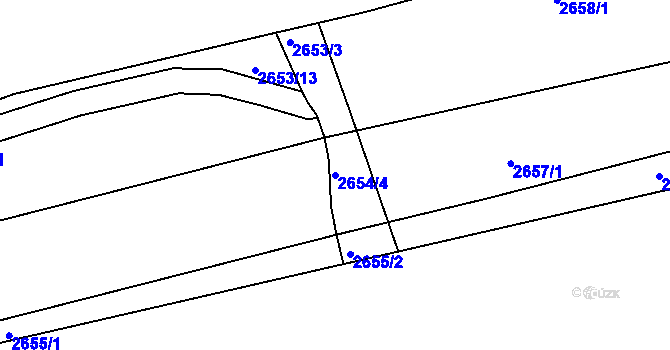 Parcela st. 2654/4 v KÚ Litoměřice, Katastrální mapa