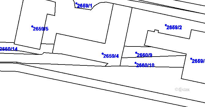 Parcela st. 2659/4 v KÚ Litoměřice, Katastrální mapa