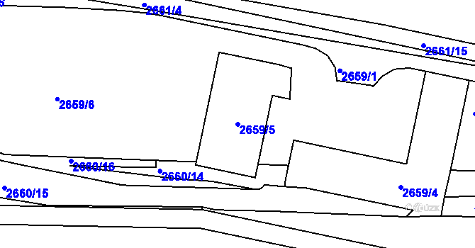 Parcela st. 2659/5 v KÚ Litoměřice, Katastrální mapa