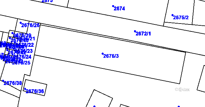 Parcela st. 2676/3 v KÚ Litoměřice, Katastrální mapa