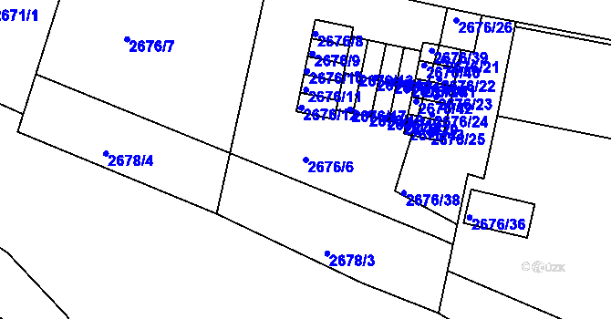 Parcela st. 2676/6 v KÚ Litoměřice, Katastrální mapa