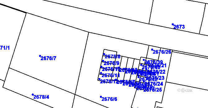 Parcela st. 2676/8 v KÚ Litoměřice, Katastrální mapa
