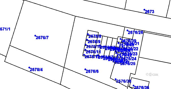 Parcela st. 2676/10 v KÚ Litoměřice, Katastrální mapa