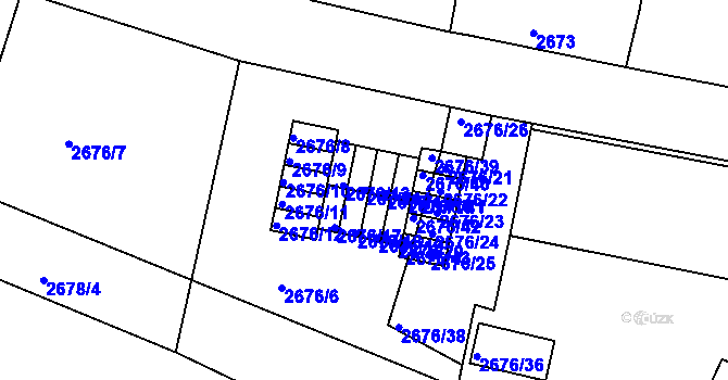 Parcela st. 2676/14 v KÚ Litoměřice, Katastrální mapa