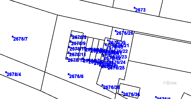 Parcela st. 2676/15 v KÚ Litoměřice, Katastrální mapa