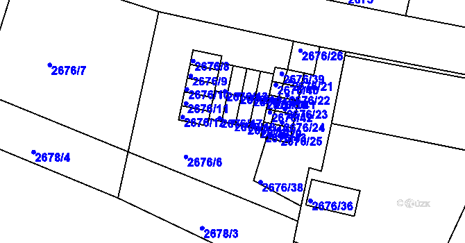 Parcela st. 2676/18 v KÚ Litoměřice, Katastrální mapa