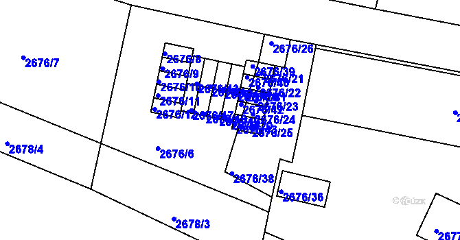 Parcela st. 2676/20 v KÚ Litoměřice, Katastrální mapa