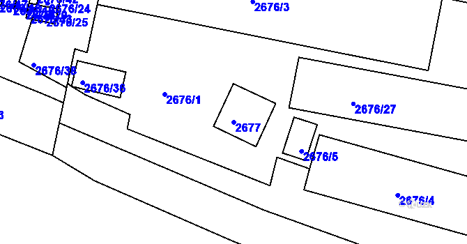 Parcela st. 2677 v KÚ Litoměřice, Katastrální mapa