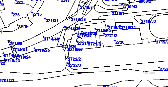 Parcela st. 2721 v KÚ Litoměřice, Katastrální mapa
