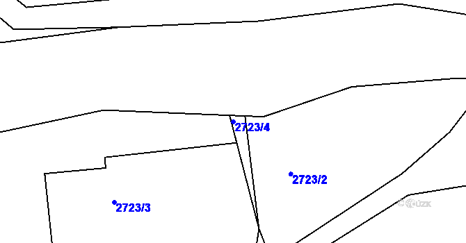 Parcela st. 2723/4 v KÚ Litoměřice, Katastrální mapa