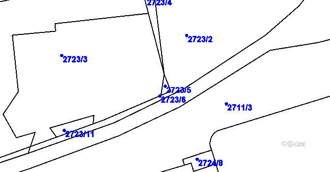Parcela st. 2723/5 v KÚ Litoměřice, Katastrální mapa