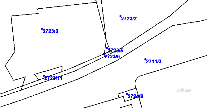 Parcela st. 2723/6 v KÚ Litoměřice, Katastrální mapa