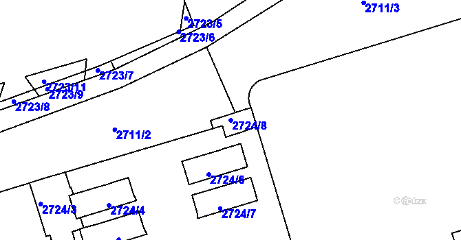 Parcela st. 2724/8 v KÚ Litoměřice, Katastrální mapa