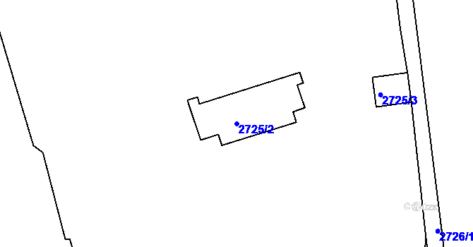 Parcela st. 2725/2 v KÚ Litoměřice, Katastrální mapa