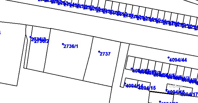 Parcela st. 2737 v KÚ Litoměřice, Katastrální mapa