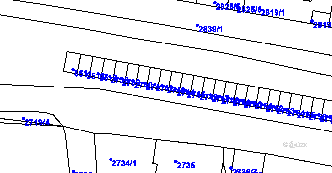 Parcela st. 2743 v KÚ Litoměřice, Katastrální mapa