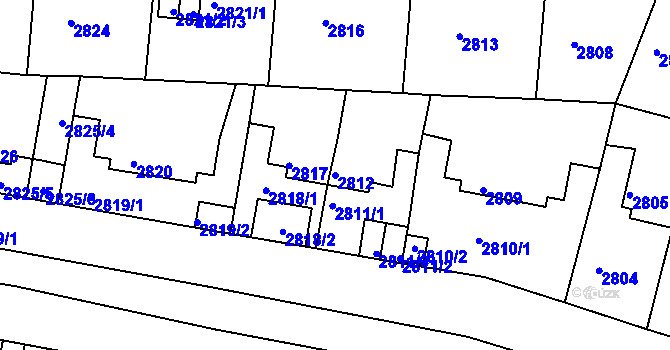 Parcela st. 2812 v KÚ Litoměřice, Katastrální mapa