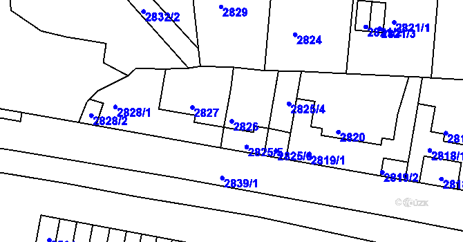 Parcela st. 2826 v KÚ Litoměřice, Katastrální mapa