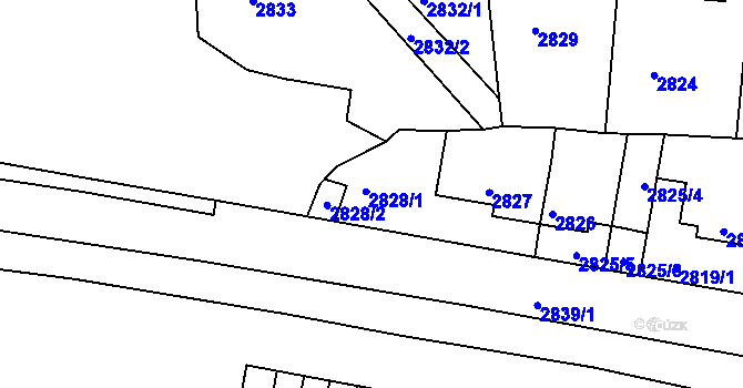 Parcela st. 2828 v KÚ Litoměřice, Katastrální mapa