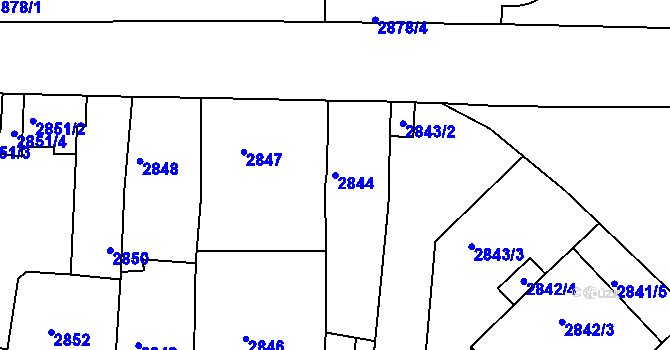 Parcela st. 2844 v KÚ Litoměřice, Katastrální mapa