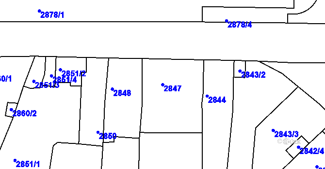 Parcela st. 2847 v KÚ Litoměřice, Katastrální mapa