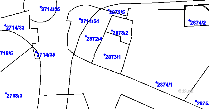 Parcela st. 2873/1 v KÚ Litoměřice, Katastrální mapa
