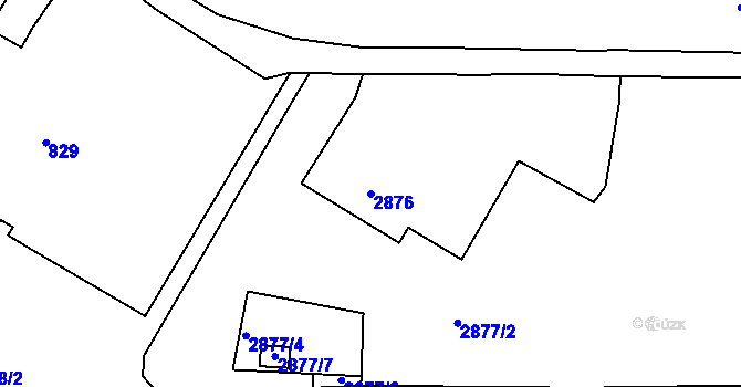 Parcela st. 2876 v KÚ Litoměřice, Katastrální mapa