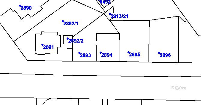 Parcela st. 2894 v KÚ Litoměřice, Katastrální mapa