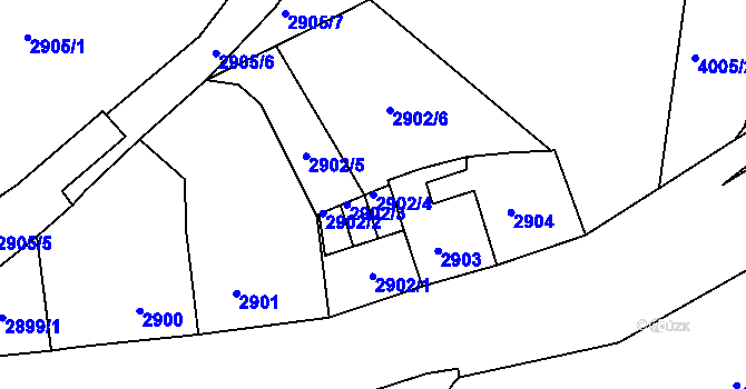 Parcela st. 2902/4 v KÚ Litoměřice, Katastrální mapa