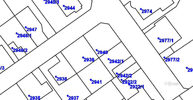 Parcela st. 2940 v KÚ Litoměřice, Katastrální mapa