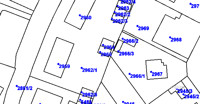 Parcela st. 2965 v KÚ Litoměřice, Katastrální mapa