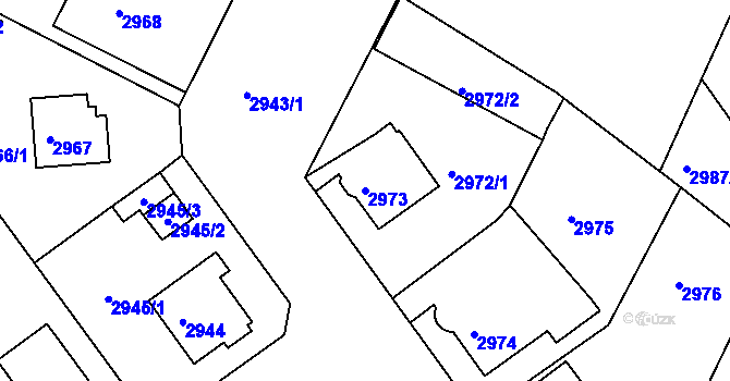 Parcela st. 2973 v KÚ Litoměřice, Katastrální mapa