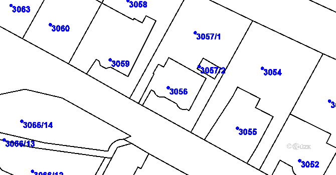 Parcela st. 3056 v KÚ Litoměřice, Katastrální mapa