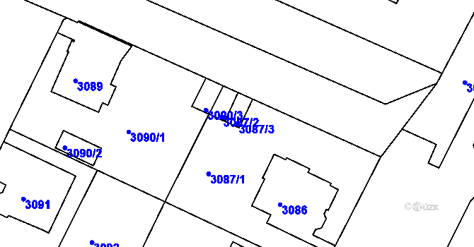 Parcela st. 3087/3 v KÚ Litoměřice, Katastrální mapa