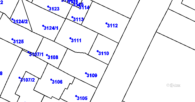 Parcela st. 3110 v KÚ Litoměřice, Katastrální mapa