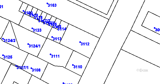 Parcela st. 3112 v KÚ Litoměřice, Katastrální mapa