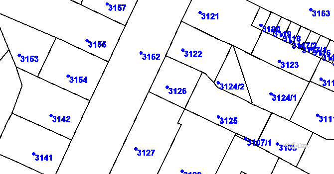 Parcela st. 3126 v KÚ Litoměřice, Katastrální mapa