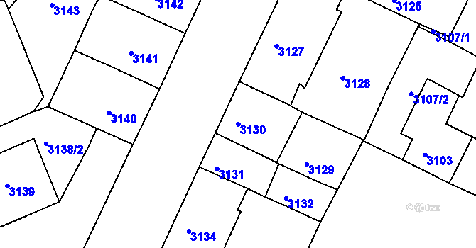 Parcela st. 3130 v KÚ Litoměřice, Katastrální mapa