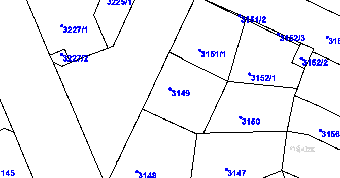 Parcela st. 3149 v KÚ Litoměřice, Katastrální mapa