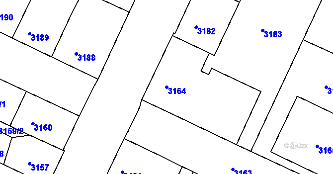 Parcela st. 3164 v KÚ Litoměřice, Katastrální mapa